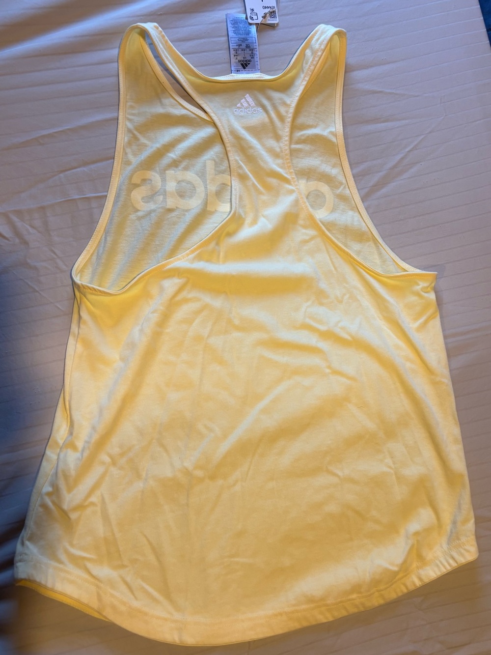 adidas Yellow Logo Racerback Tank - Picture 4 of 4